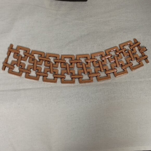 ❤️Vintage RENOIR MODERNIST Copper Square Link Bracelet - Picture 2 of 6